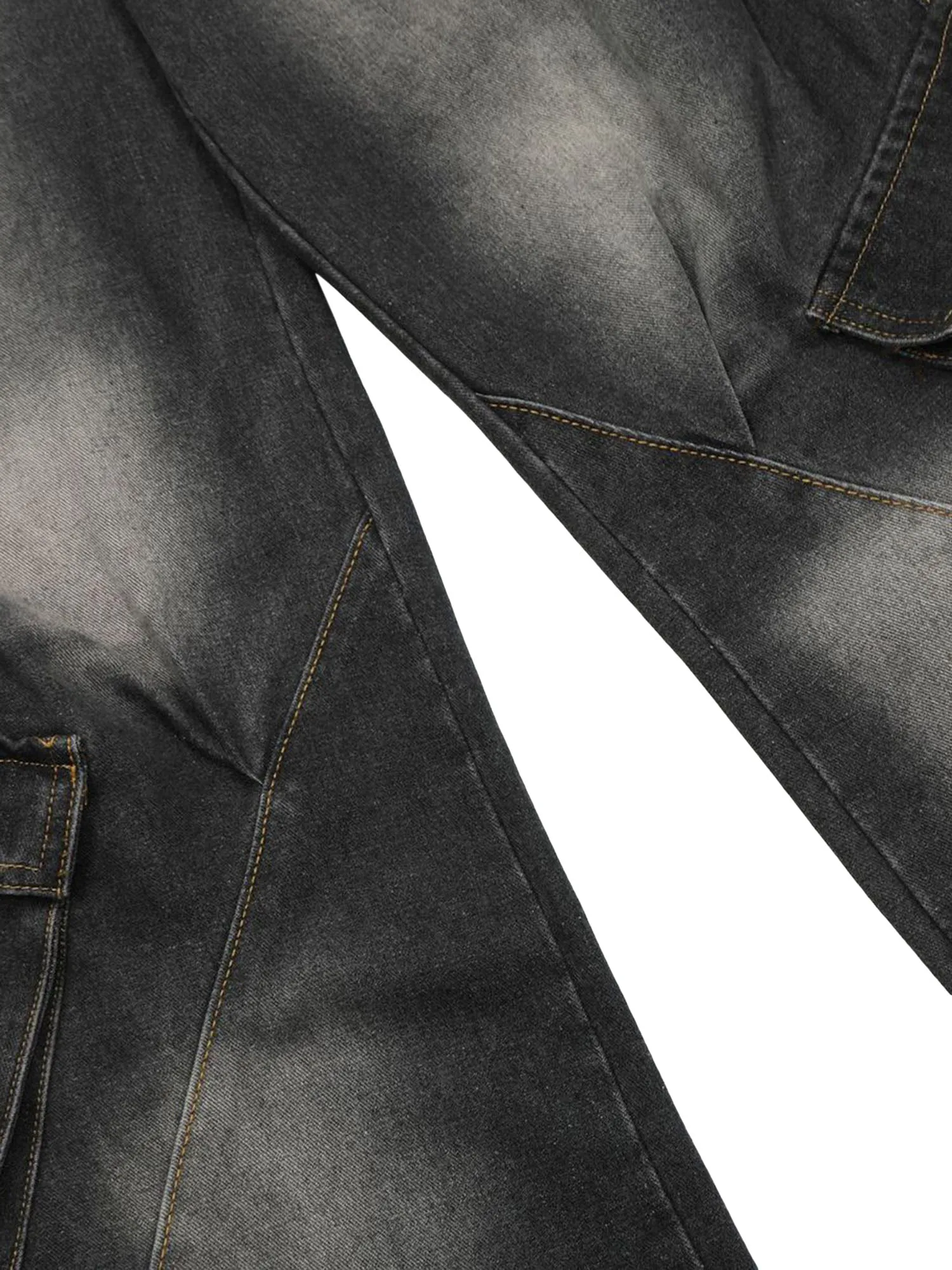 Sneakerhill Washed Distressed Workwear Hip-Hop Jeans