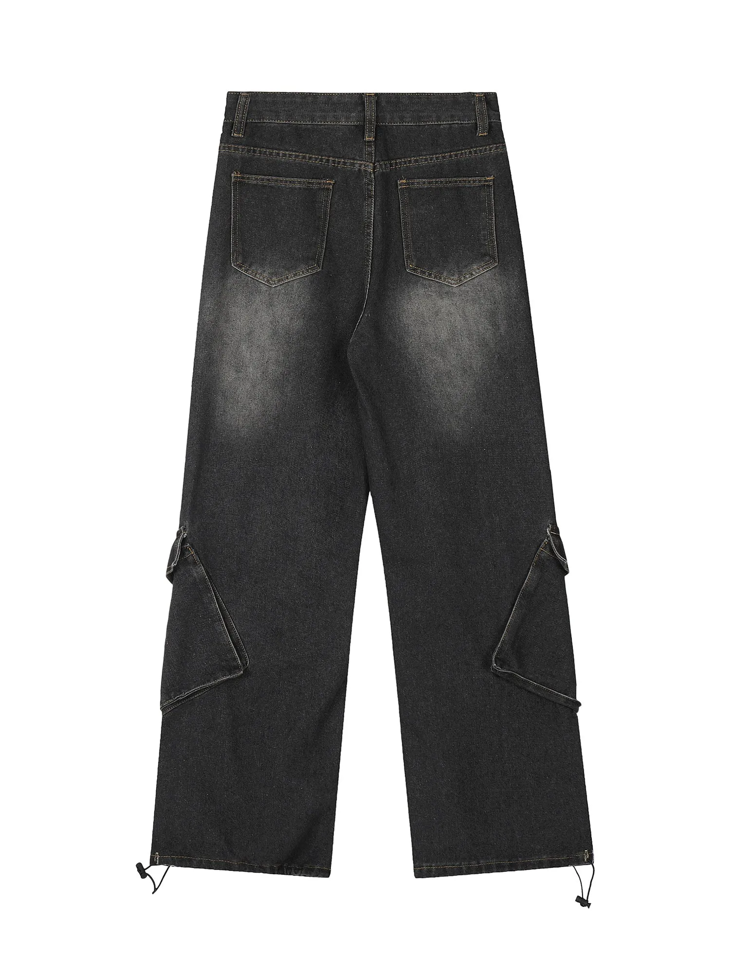 Sneakerhill Washed Distressed Workwear Hip-Hop Jeans