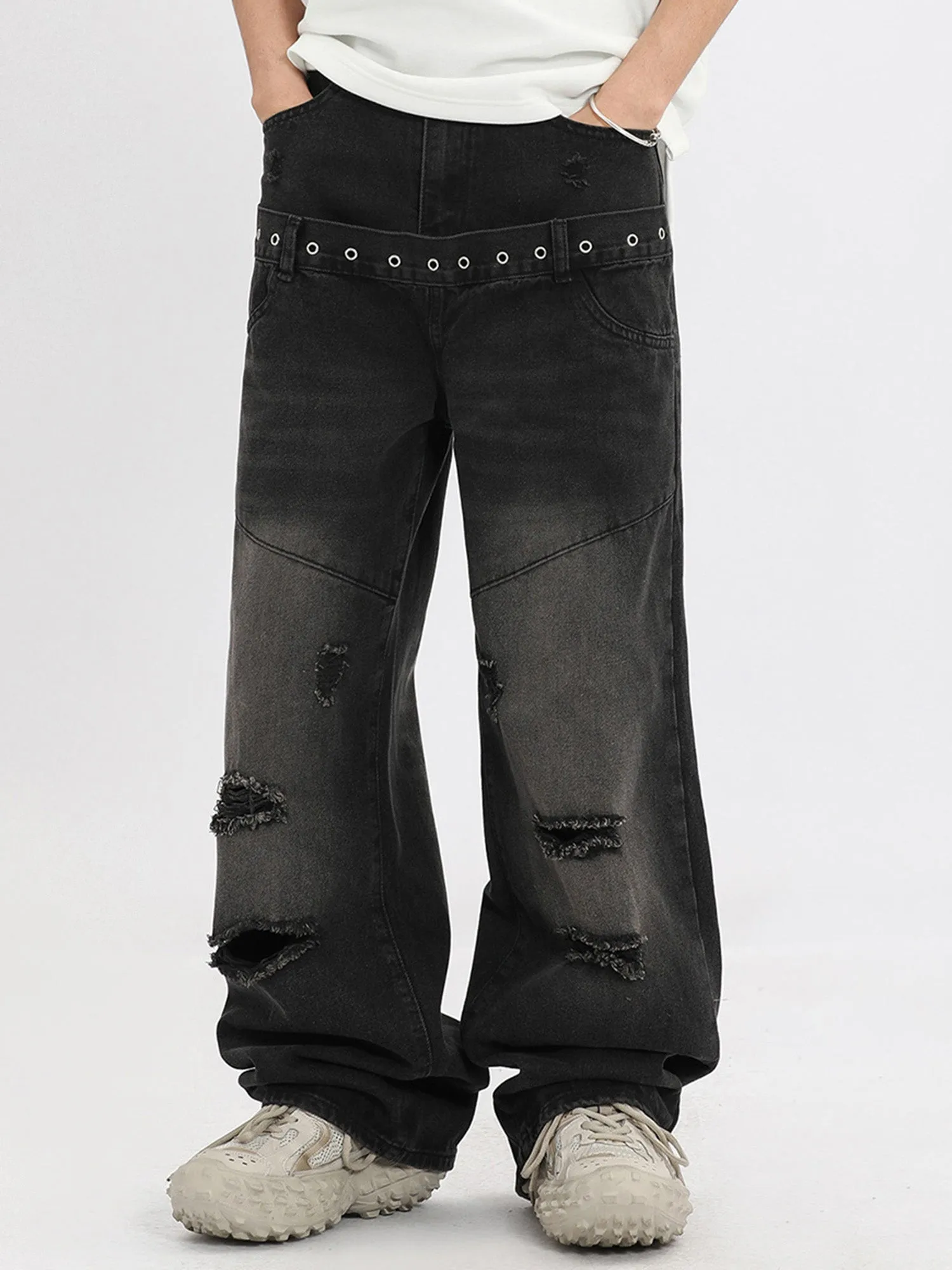 Vintage Washed Distressed Jeans